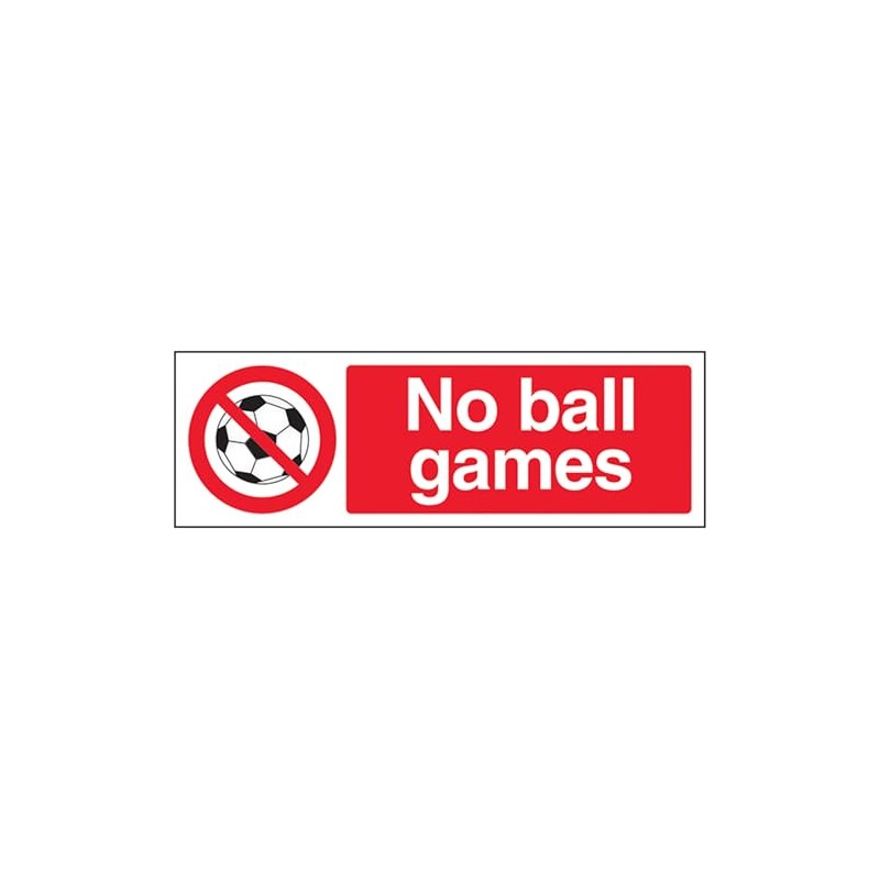 V Safety 53006AX-R No Ball Games Sign - Landscape -