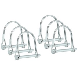 PATIKIL Trailer Coupler Pin 3/16x1-5/8x1.38"(D*L*IW), 6 Pcs Wire Lock Pin Safety Shaft Locking Pin Round Pto Pins for Farm Trailers Lawn Hitches Garden Tractor Kayak Boat (5x40x35mm)