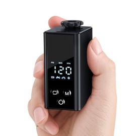 EXTRACTME Motorcycle Electric Tiny Pump with Gauge, Max 120 PSI Mini Bike Pump, Auto Stop, Pocket-Size Bicycle Air Pump with 4 Modes, for E-Bike, Mountain Bike, City Bike and Ball (Aluminum Body)