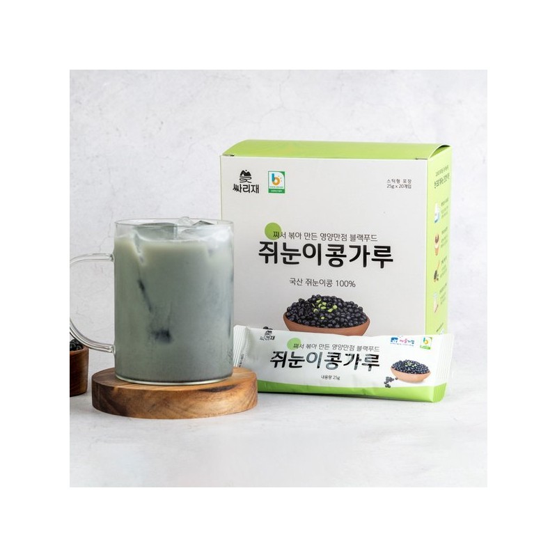 Ssalichae 싸리재 선식 국산 쥐눈이 콩가루 25g 20봉 약콩가루 Ssarijae