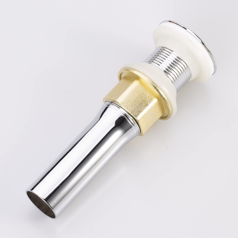 Polished Chrome Vessel Sink Drain without Overflow, Bathroom Faucet Vanity