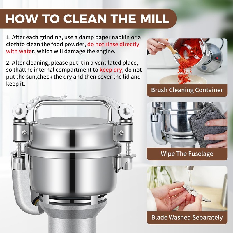 LEEVOT Grain Mill 150g Commercial Spice Grinder Electric 650W Stainless