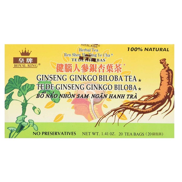 Royal King Ginseng Ginkgo Biloba Tea (20 Tea Bags) - 3 box pack