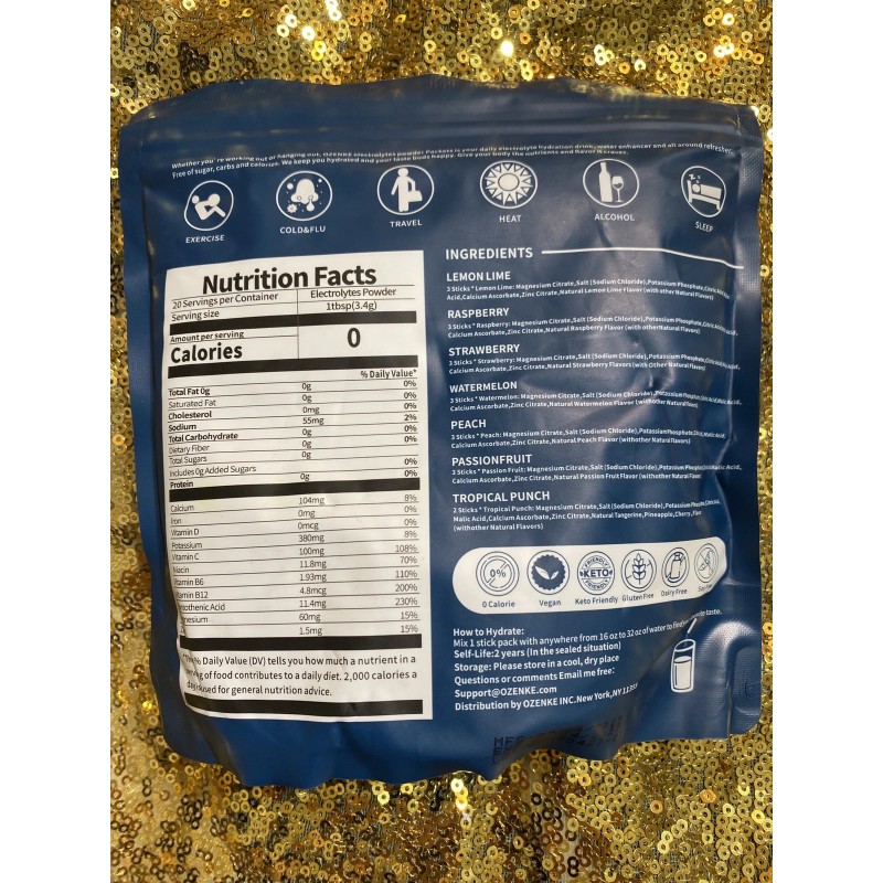 OZENKE 2-Pack OZENKE Electrolyte Powder Packets 40 Sugar Free Hydration