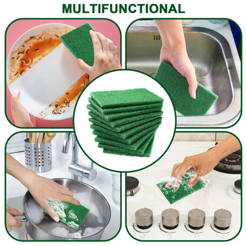 Sibba Pack of 10 Scouring Pads, Kitchen Sponge, High Performance