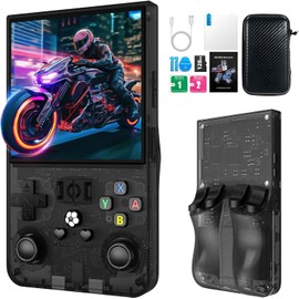 2025 New Upgrade R36MAX Retro Handheld Game Console with 128GB Built-in 22000 Classic Games, Portable Hand Held Open Source Linux System 4.0-in 4k HD IPS Screen Video Player (Black 128GB)