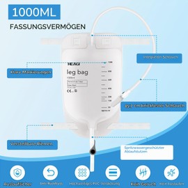 Heagimed Pack of 10 Urine Bags, 1000 ml Urine Bag Leg Bag
