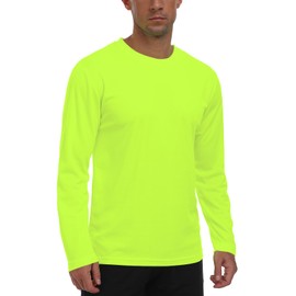 Long Sleeve Shirts for Men UPF 50+ UV Protection Rash Guard Fishing Shirts Moisture Wicking Quick Dry Sun Shirts HH2410 Yellow L