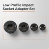 Low Profile Impact Socket Adapter Set, 4PC Drive Ratchet Kit,