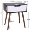 ZenStyle Walnut Brown/White End Table Nightstand with Drawer, Side Table