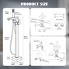 FAHKNS Matte Black Freestanding Bathtub Faucet Bathtub Filler Floor Standing