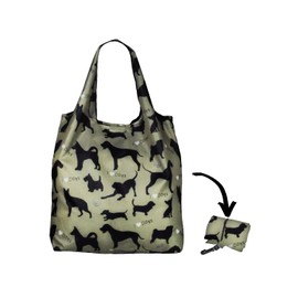 Re-Uz Lifestyle Shopper Foldable Reusable Shopping Grocery Bag - I Love Dogs Sage