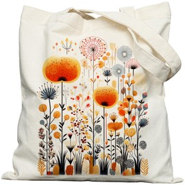 METALPHA Aesthetic Cottagecore Tote Bag for Women Girls - Resuable Double-Sided Printed Floral Cottage Core Canvas Tote Bag with Snap Closure and Pocket