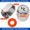 Aluminium Valve Caps, Pack of 8, in Silver, with German