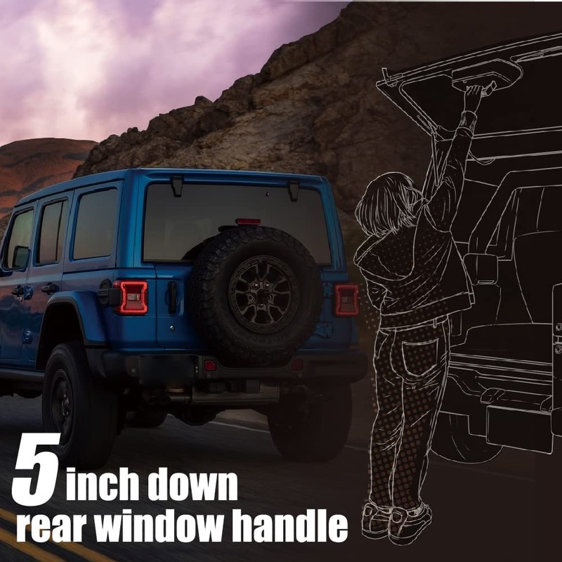 AZUTO Rear Window Grip Handle for Jeep Wrangler (JL) 2018-2026