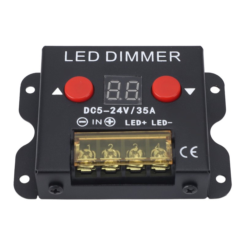 LED Light Strip Dimmer DC 5‑24V 35A PWM Dimming Controller
