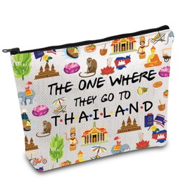 Thailand Trip Makeup Bag Thailand Souvenir Gift Thailand Welcome Bag Thailand Housewarming Gift Travel Memory Gift (Thailand UK)