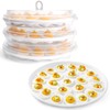 HANSGO 3PCS Deviled Egg Platter, Deviled Egg Carrier With Lid