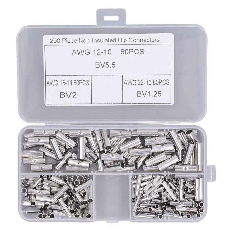 200Pcs Wire Ferrule Copper Male Female Crimp Terminal Connector for