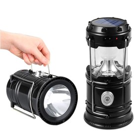 AUSEIN Luz de Camping, 6+1 Led Linterna Solar Linterna Recargable, Lámpara Exterior - Impermeable, Plegable y portátil para emergencias, Pesca,Senderismo,Exterior e Interior