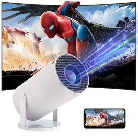 Mini Projector,HY300 Pro 4K Projector,Automatic Keystone Correction Portable Projector.Smart Projector with Android 11,Wifi 6 and Bluetooth 5,180 Degree,130 Inch Display. (White)