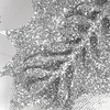 Sawowkuya 15 Pcs Silver Poinsettia Artificial Flowers Glitter Artificial Christmas