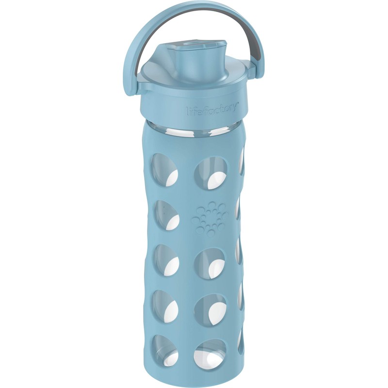 Lifefactory 16-Ounce Glass Water Bottle with Active Flip Cap and