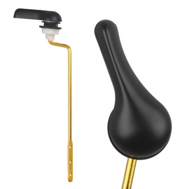 Opzour Toilet Handle Replacement Kit - Universal Toilet Lever with Stainless Steel Flapper Chain, Matte Black Flush Lever