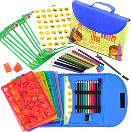 Kit de Plantillas de Dibujo de 55 Piezas con Estuche. Plantillas con más de 280 formas, Lápices de Color, Papel. Suministros Artísticos para la Creati