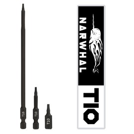 T10 Torx Bit Set (3 Pack) Includes Extra Long 6 Inch, 2 Inch, and 1 Inch Torx Star Bit - Hex Shank & Magnetic Tipped