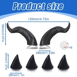 NHQZ Motorcycle Helmet Horns, Motorcycle Helmet Horns Corner Decoration, Motorcycle Helmet Devil Demon Horn, Suction Cup Horn Helmet Decoration, Motorcycle Helmet Horn, Helmet Horns Devil Horns with
