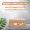 Digital Wooden Alarm Clock Electronic LED Time Display for Bedroom