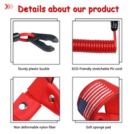 2PCS Kill Switch Lanyard for Boat Jet Ski Lanyard Wrist Strap Replace EW2-68348-00-00 Suit for Yamaha Marine Outboard Motor Ignition Emergency Kill Stop Cord Tether (Red with Flag)