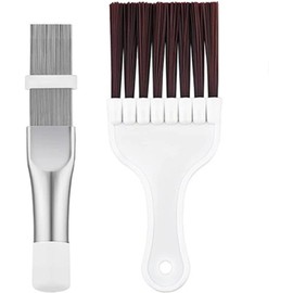 2PCS Air Conditioner Condenser Fin Cleaning Brush, Tumble Dryer Cleaning Brush, Refrigerator Coil Cleaning Whisk Brush, Stainless Steel AC Fin Comb (Style 1, Pack of One)