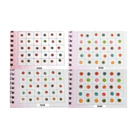 IS4A 120 Multicolored Bollywood Forehead Stickers Adhesive Body Jewelry 4 Page Book of Different Sized Tattoo Bindi Round Dot (Crystal Bindi Mix Size)