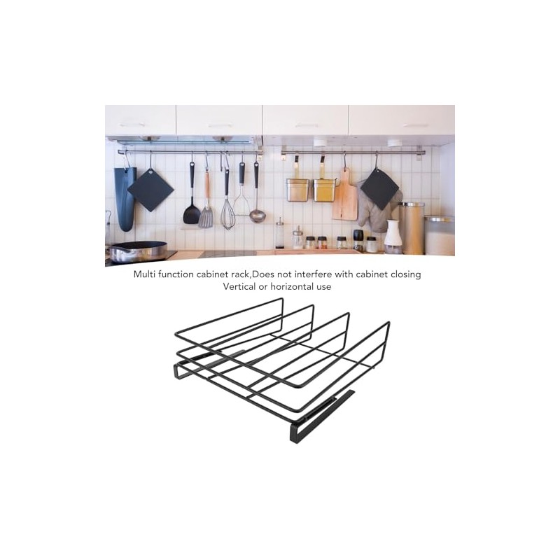 Under Counter Hanging Shelf Layered Design Safe Organizer for Kitchen