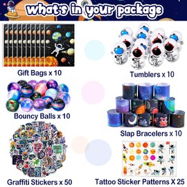 Acuiwer 115PCS Space Party Favors for Kids, Astronaut Themed Birthday Party Decorations, Outer Space Party Favors Gifts Goodie Bags Stuffers, Galaxy Planet Birthday Party Supplies