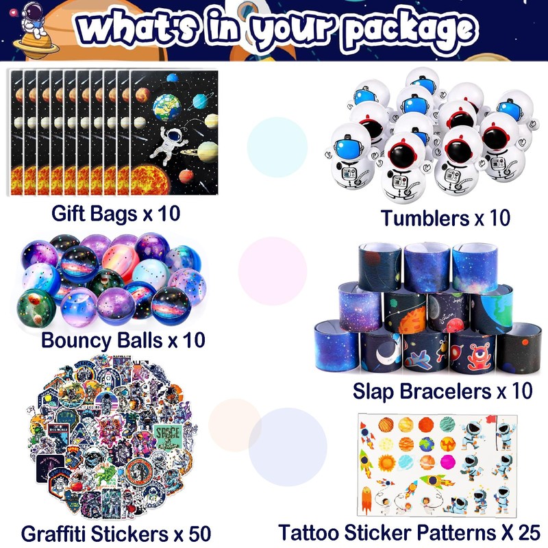 Acuiwer 115PCS Space Party Favors for Kids, Astronaut Themed Birthday