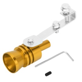 INFINAUTO Turbo Sound Muffler Pipe Whistle, Rear Tailpipe L Car Motorcycle Roar Maker Aluminum Gold Tone, 1 Set