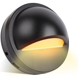 SQEDT 1Pack Warm White 2700K Low Voltage Deck Lights, Outdoor Landscape Lighting,12-36V AC/DC,200LM 2.5W LED Landscape Step Railing Fence Light with IP67 Waterproof, PC+ABS Materials,Black,UL Cord.