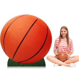 Chunful Red Basketball 3.3 ft Cardboard Cutout Stand up Life Size Sports Theme Party Decoration Balls Party Photo Props Backdrops for Game Day Baby Shower Birthday Parties Supplies