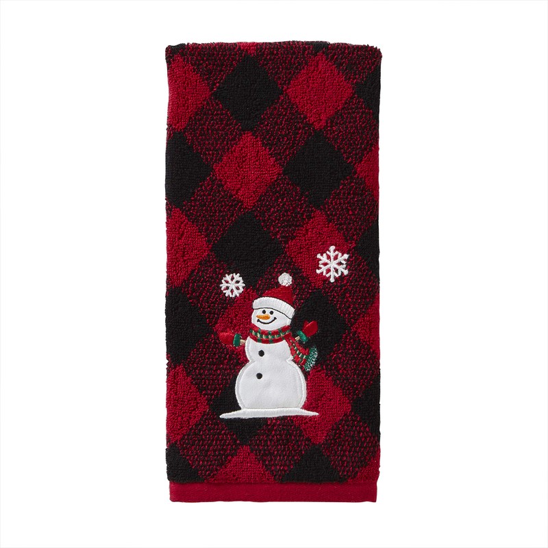 SKL Home Juego de Toallas de Mano Snowman, Rojo/Negro