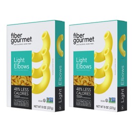 Fiber Gourmet Low Net Carb Pasta Elbow Macaroni - Keto Friendly, High Fiber, Low Calorie Italian Made Noodles - Vegan, Non-GMO, Kosher - 48% Fewer Calories Than Regular - 2 Pack