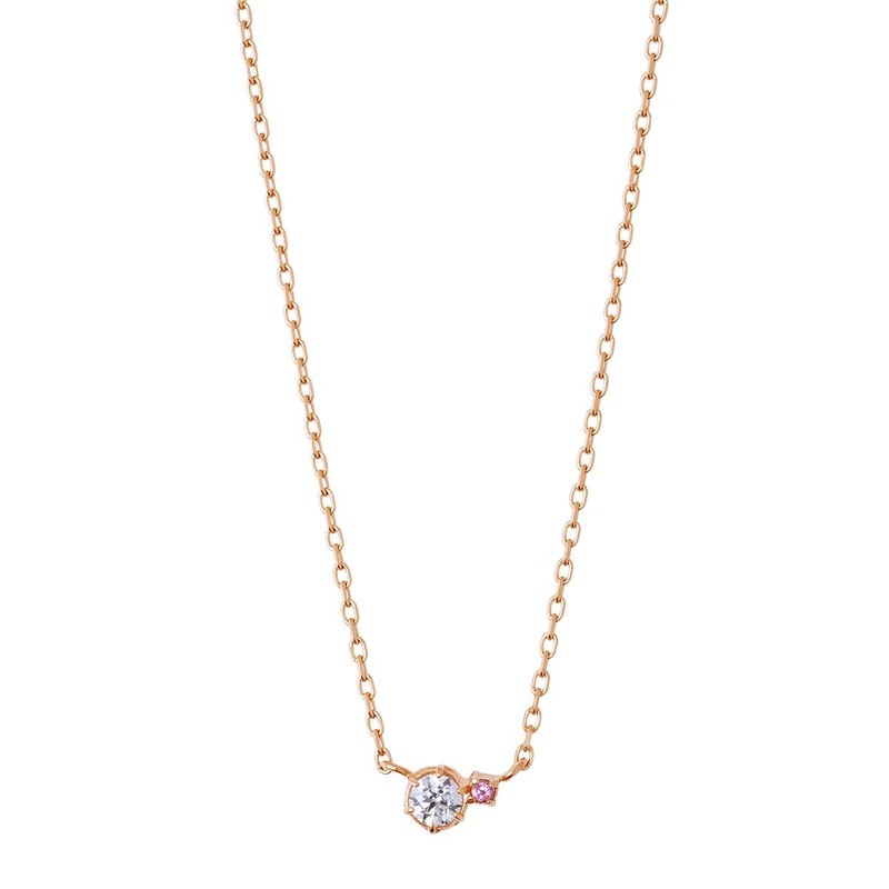 The Kiss BD-SN701 Silver Necklace, Birthstone, Simple, Women's Gift, Pink