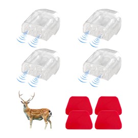 povtii 4PCS Deer Whistles, Car Deer Whistles Warning Device with Rubber Pads, Whistle Save a Deer Avoids Collisions, Universal Car Accessories (White)