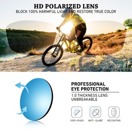 WEAROYO anteojos de sol deportivas polarizadas para hombres y mujeres, anteojos rectangulares de pesca y conducción de protección UV400, Marco negro rojo negro/lente espejo ámbar-escarlata + marco