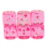 WeLoveDice - Dice Pink with White Hearts - Made in