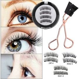 Magnetic Eyelashes without Eyeliner, Reusable Magnetic Eyelashes Natural Look Waterproof Fake Eyelash Set with Applicator Easy to Use