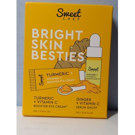 SWEET CHEF Bright Skin Besties Turmeric + Vitamin C Eye Cream & Serum Shot, NIB
