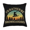 I’d Rather Be Snowboarding Retro Ski Goggles Winter Vacation Throw